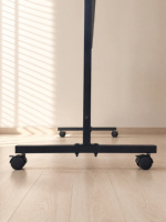 Tableau blanc mobile en verre pour bureau sur roulettes, verre trempé transparent de 4 mm, cadre en aluminium, roulettes pivotantes à 360°