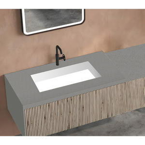 Panneau de revêtement mural en pierre artificielle de quartz gris intelligent de haute qualité moderne pour hôtel cuisine salle de bain haut pierre artificielle - Product Image 5