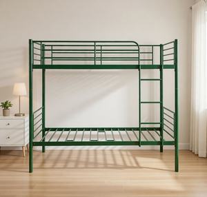 Lits superposés en métal vert tendance, taille double, cadre de <span class=keywords><strong>lit</strong></span> en acier à deux niveaux pour enfants, adolescents et adultes - Product Image 2