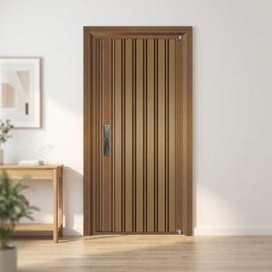 Porte d'entrée minimaliste en aluminium avec serrure à empreinte digitale, verre trempé, étanche, antivol, pour salon, extérieur, appartement - Product Image 3