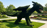 Sculpture de topiaire en herbe artificielle en forme de lion, résistante aux UV, grande statue verte d'animal pour aménagement extérieur, zoo, villa, parc, aménagement paysager et terrasse, OEM