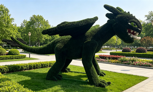 Sculpture de topiaire en herbe artificielle en forme de lion, résistante aux UV, grande statue verte d'animal pour aménagement extérieur, zoo, villa, parc, aménagement paysager et terrasse, OEM - Product Image 2