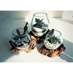 Handmade tan chảy thủy tinh trên lũa Bình độc đáo hồ cạn bình thủy tinh cho trang trí nội thất mặt hàng Chậu hoa trồng - Product Image 6