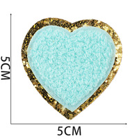 Patchs de broderie 3D colorés Chenille Bling Badges Iron-On Sew-On Brodé Auto Mail Badges Catégorie