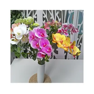 Silk Phalaenopsis Orchids Plants Flower Tree Artificial Vase Home Table Decoration Floras Artificial Flower