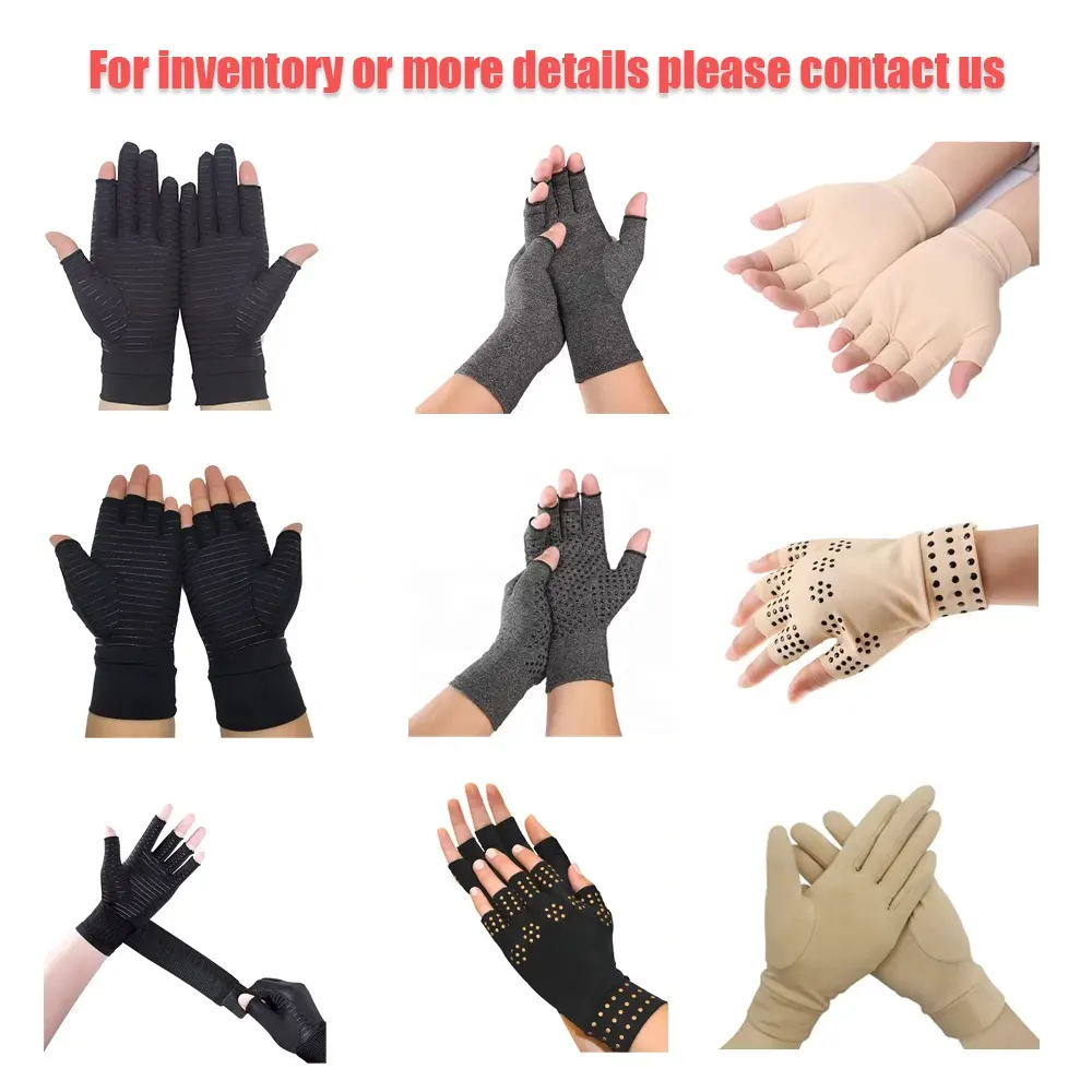 Guantes de cobre para artritis de dedo completo para aliviar el dolor de mano guantes de compresión de túnel carpiano para hombres y mujeres guantes de pantalla táctil
