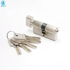 Harga grosir tipe Euro kunci pintu komersial silinder tanggam kuningan kunci silinder Turki pintu silinder dengan kunci