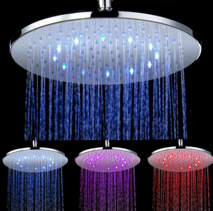 8 Inch Chiếu Sáng 304 Thép Không Gỉ Mưa Shower Head LED Thay Đổi Màu Lượng Mưa Top Sprayer Mà Không Cần Pin