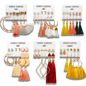 Großhändler National-Stil-Ohrringe Damenmode lange Tassel-Ohrringe - Product Image 1