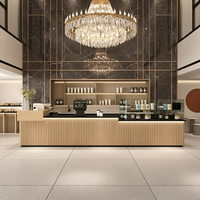 Comptoir de bar GZowin en bois et acier inoxydable, dimensions personnalisables pour cafés, bars, salons de thé, hôtels, améliore l'ambiance