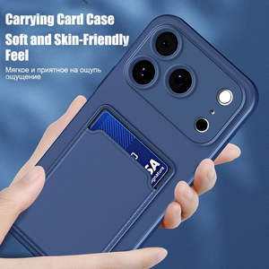 Fundas de Silicona con Ranura para Tarjetas para iPhone 17 Pro Max, Air 13, 12 Mini, <span class=keywords><strong>Funda</strong></span> para iPhone 16 Pro Max, Xs Max, 11, 12, 13, 14, 15 Plus - Product Image 3