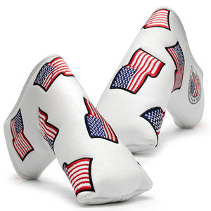 OEM Design Custom Golf Scotty <b>Putter</b> Cover Embroidery USA Flag Pu Leather Golf Blade <b>Putter</b> Cover - Product Image 1