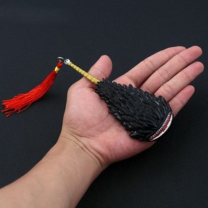 Venta al por mayor todo de metal Anime espada llavero seco caqui tiburón músculo modelo artes artesanía colgante - Product Image 2