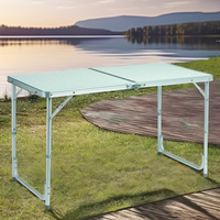 Pieds de table pliants ménagers super légers à hauteur réglable pour dîner en plein air BBQ Camping Table & Chair Set