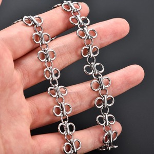 Collier ras du cou épais en acier inoxydable de 14 mm avec chaîne à maillons et nœud chinois pour hommes et femmes, style punk, hip-hop, rock, bijou en métal, cadeau - Product Image 5