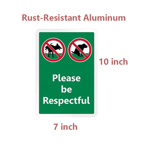 Nessun cane che fa la cacca o fa pipì-si prega di essere rispettosi e pulire dopo il vostro animale domestico, avviso di alluminio durevole per i prati - Product Image 2
