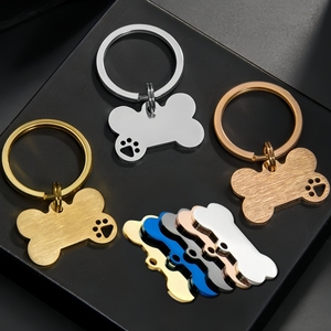 Etiquetas personalizadas de acero inoxidable y silicona para mascotas, etiquetas de identificación personalizadas en blanco para perros y gatos con técnicas de estampado chapado, regalo - Product Image 3