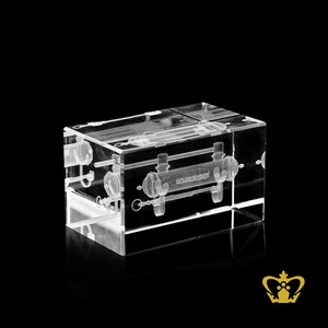 Ramadan Eid Souvenir Kaba Lock 3D Laser graviert in Kristall würfel maßge schneiderte religiöse islamische Anlässe Geschenk - Product Image 4