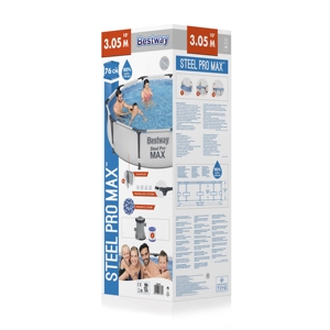 Bestway thép 56408 Pro Max Vòng khung trên mặt đất hồ bơi thiết lập 3.05 m x 76 cm Gia Đình PVC hồ bơi ngoài trời - Product Image 6