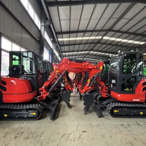 Miniescavadeira Kubota/Yanmar de 3,5 toneladas CE/EPA/EURO 5 com acessórios completos, frete grátis