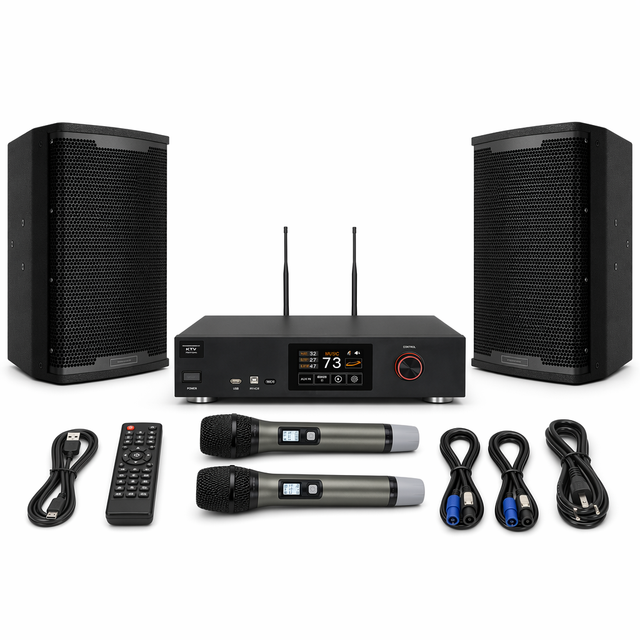 3RD DREAM KT400 New Design Digital Touch Screen Karaoke Amplifier System DSP Effector PC Software Control Wireless Mics Speakers