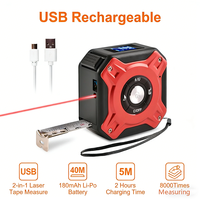 Lonnmeter LONN-M6 Mètre laser et ruban à mesurer numérique 2-en-1 Portée 40M Construction ABS Indice de protection IP54