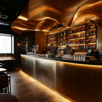 Comptoir de bar personnalisé en marbre et acier inoxydable pour les projets d'hôtels, de restaurants et de bars à domicile