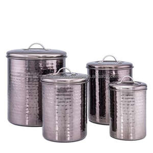 Ensemble de 4 récipients de stockage en acier inoxydable avec finition plaquée cuivre, parfaits pour des solutions de stockage à domicile élégantes et durables - Product Image 5