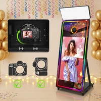 Miroir Photo Interactif pour Mariage avec Logiciel de Cabine Photo, Machine à Selfie Tactile Magique avec Caméra Intégrée