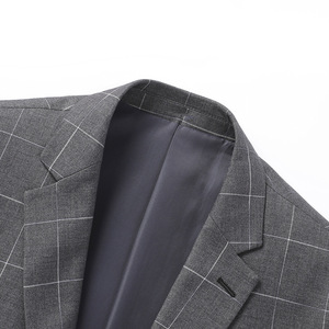<span class=keywords><strong>Veste</strong></span> à <span class=keywords><strong>carreaux</strong></span> en polyester gris pour hommes Slim Fit <span class=keywords><strong>Veste</strong></span> décontractée pour hommes Costumes et <span class=keywords><strong>blazer</strong></span> pour hommes - Product Image 4