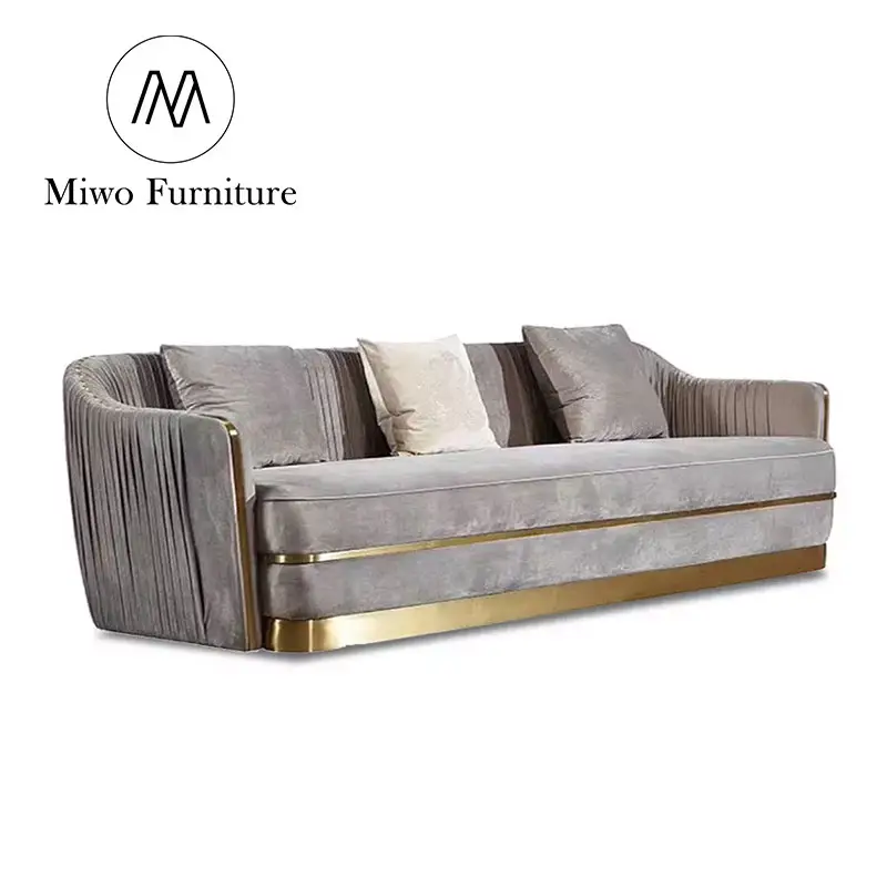 Novo sofá de veludo italiano, conjunto de sofá com 3 lugares de alta qualidade com estampa de veludo e veludo