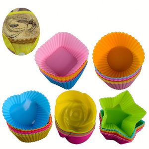 <b>Silicone</b> Baking Cups <b>Silicone</b> Molds Including Round Square Flower Reusable - Product Image 4