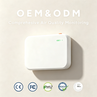 Testeur d'air professionnel B2B pour entrepôts avec détection PM10, CO2 et NO2 en option, buzzer intégré et accès au tableau de bord Cloud