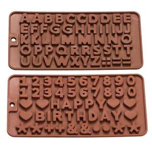 <span class=keywords><strong>Promo</strong></span> DIY Silikonformen für Schokolade mit Buchstaben und Zahlen zum Geburtstag, Metall-Kuchendekoration-Symbole - Product Image 2