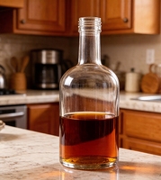 Bouteille en verre cylindrique de 350 ml avec bouchon à vis, sans diffuseur à roseaux, pour spiritueux (liqueur, whisky, rhum, vodka), étiquettes, marque Henansishang, Chine