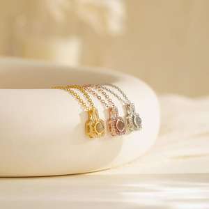 ドロップシッピング カスタム写真 ステンレス製 ロック型投影ネックレス CE認証取得済み 女性 母の日ギフト - Product Image 3