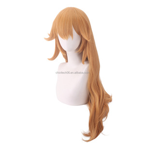 La Princesa Peach de la Película Super <span class=keywords><strong>Bros</strong></span>. y la Peluca Amarilla Larga y Rizada para Cosplay - Product Image 3