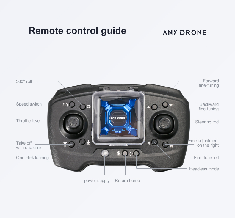 K04 Drone, remote control guide any drone 360" roll forward fine-tuning