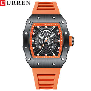 CURREN 8438 Orologi alla Moda <span class=keywords><strong>per</strong></span> Uomo Design a Forma di Botte Quadrante Sportivo Orologio da Polso al Quarzo con Calendario Regalo <span class=keywords><strong>per</strong></span> <span class=keywords><strong>Giovani</strong></span> Uomini - Product Image 2