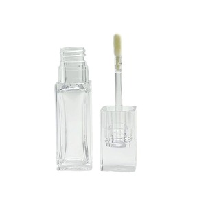 <span class=keywords><strong>Tube</strong></span> de gloss à lèvres carré transparent en PETG personnalisé de 10 ml, <span class=keywords><strong>tube</strong></span> de rouge à lèvres en <span class=keywords><strong>plastique</strong></span> cosmétique de qualité supérieure, avec un grand pinceau applicateur - Product Image 5