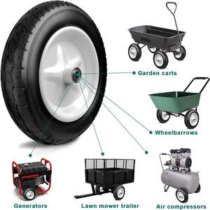 H US Style 10 pulgadas Gorilla Cart <span class=keywords><strong>Dolly</strong></span> 4,10/3,50-4 Rueda de neumático Rueda de espuma de PU de goma sólida plana Rueda de carro de material de acero nuevo - Product Image 6