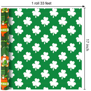 St Patricks Day gift <b>wrapping</b> <b>paper</b> Green clover field design pattern gift <b>wrapping</b> <b>paper</b> Original design Customizable - Product Image 6