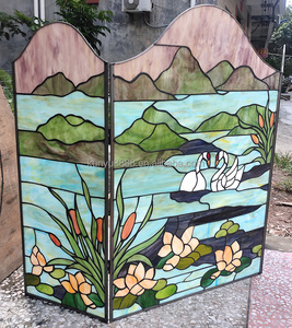 Paravent de cheminée en vitrail motif oie, structure solide, design européen, haute transmission lumineuse, décoration pour appartement - Product Image 5