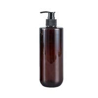 Bouteille de lotion en plastique PET ronde à fond bombé personnalisée de 300 ml et 500 ml, emballage pour shampooing et soins de la peau, bouteille de lotion pour hôtel