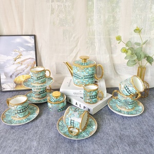 Custom or Standard Golden Supplier 15pcs 6 Person Luxury Fine Bone China Coffee Set - Product Image 5