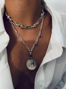 Collar Punk 2022 Personalizado de Acero Inoxidable Chapado en Oro, Gargantilla Cristiana con Cadena Gruesa y Eslabones Rectangulares, Unisex - Product Image 3