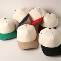 Casquette de baseball 5 panneaux personnalisée brodée, bicolore, style Dad Hat, avec logo imprimé, casquettes Snapback vierges pour entreprises