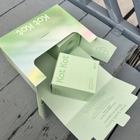 Boîte pliante en carton recyclé en gros pour parfums, produits de beauté et soins de la peau, emballage cosmétique écologique CMKY vert, ensemble de boîtes