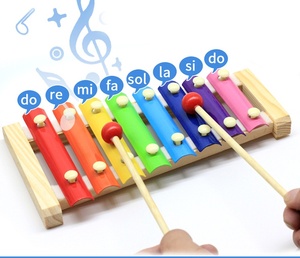 Xylophone en bois coloré en gros pour enfants, instrument de musique Orff avec touches arc-en-ciel et maillet - Product Image 6