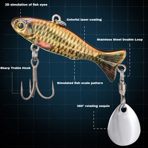 Leurre Vib à plaque de fer lourde 3D pour la coulée longue et la pêche lente en eau salée/eau douce, le culter, la pêche au maquereau - Product Image 6